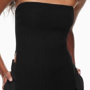 Babaton Ribbed Knit Tube Top in Black